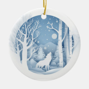 WinterWolf Keramik Ornament