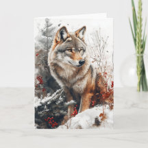 Winterwolf-Notizkarten-Stationär