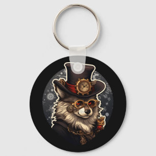 Winterwolf-Steampunk Schlüsselanhänger