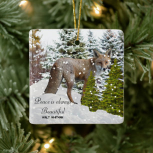 Winterwonderland Fox Keramik Ornament