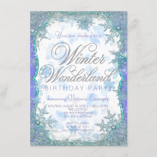Winterwonderland Frost Geburtstagsparty Einladung