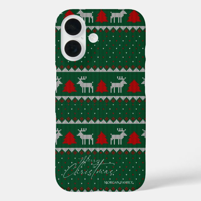 Winterwonderland, Rentier Pine Tree Green Case-Mate iPhone Hülle (Rückseite)