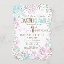 Winterwonderland Schneeflocke Geburtstag Einladung