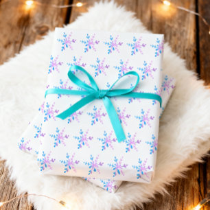 Winterwonderland Schneeflocken Girl Snow Geburtsta Geschenkpapier Set