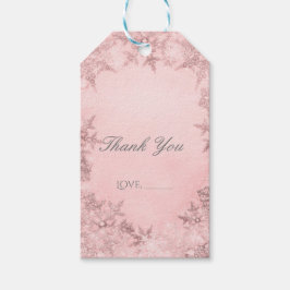 Winterwonderland Schneeflocken Rosa Elegantes Part Geschenkanhänger