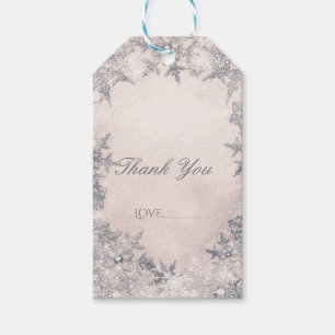 Winterwonderland Schneeflocken Weißes Cream Elegan Geschenkanhänger