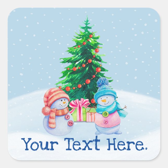 Winterwonderland Snowmen Sticker (Vorderseite)