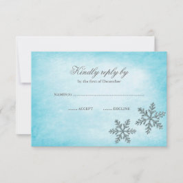 Winterwonderland Sparkasse Snowflakes Aquamarine U RSVP Karte