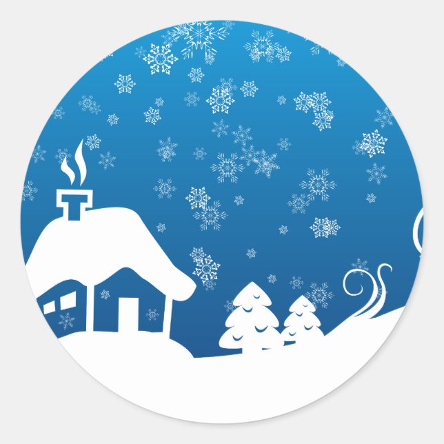 Winterwonderland-Sticker Runder Aufkleber (Vorderseite)