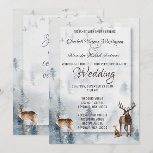 Winterwoodland Urlaub Hochzeit Einladung