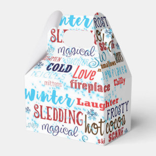 Winterwörter Typografie Fun Gastgeschenk Box Geschenkschachtel