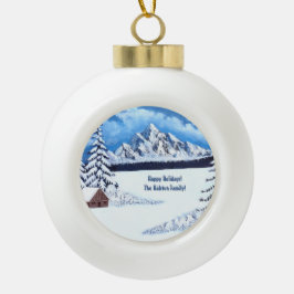 Winterwunder Keramik Kugel-Ornament