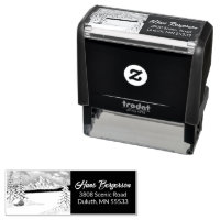 Winterwunder mit der Briefmarke des Adressautos