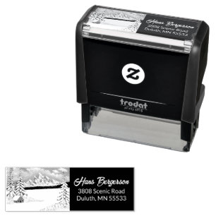 Winterwunder mit der Briefmarke des Adressautos Permastempel