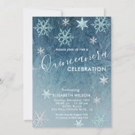 Winterwunder Schneeflocken Quinceñera Invitat Einladung