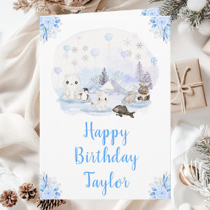 Winterwunderland Arktische Tiere Alles Gute zum Ge Karte
