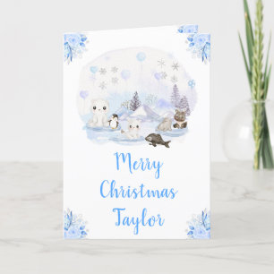 Winterwunderland Arktische Tiere Frohe Weihnachten