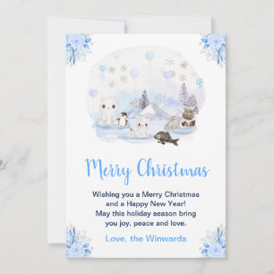 Winterwunderland Arktische Tiere Frohe Weihnachten