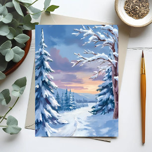 Winterwunderland   Bergschnee-Naturbild Postkarte