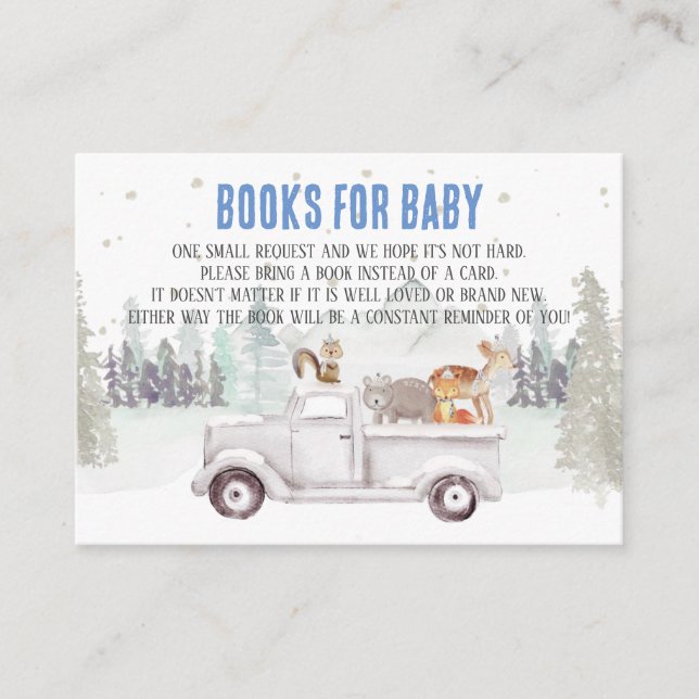 Winterwunderland, Bücher für Baby. Buch mitbringen Begleitkarte (Vorderseite)