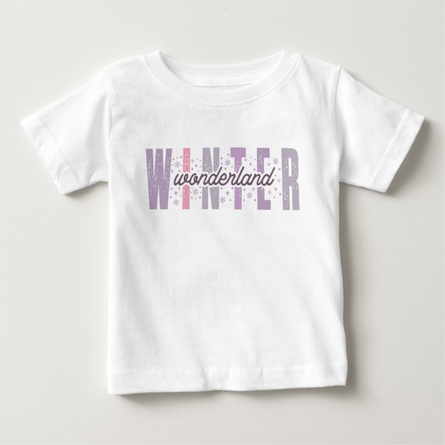 Winterwunderland - Festliche Typografie Kunst Baby T-shirt (Vorderseite)