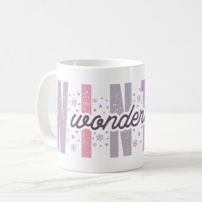 Winterwunderland - Festliche Typografie Kunst Kaffeetasse (Vorderseite Links)
