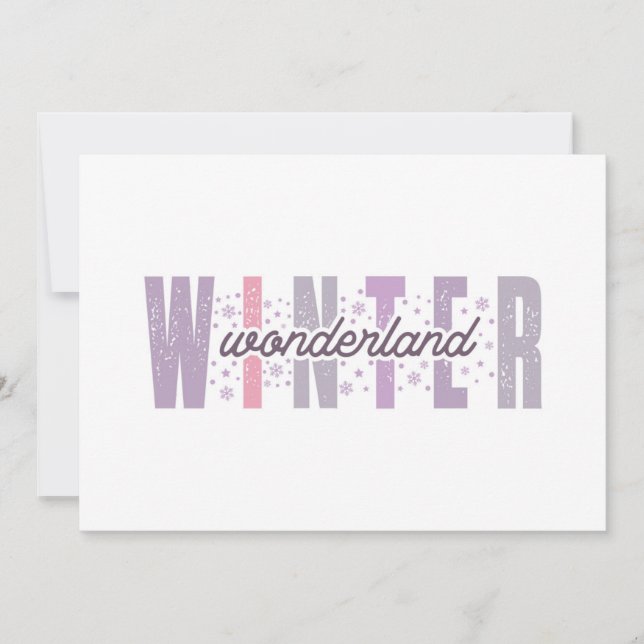 Winterwunderland - Festliche Typografie Kunst Karte (Vorderseite)