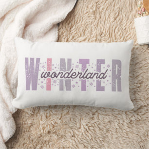 Winterwunderland - Festliche Typografie Kunst Lendenkissen