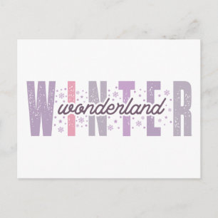 Winterwunderland - Festliche Typografie Kunst Postkarte