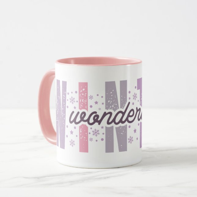 Winterwunderland - Festliche Typografie Kunst Tasse (Vorderseite Links)