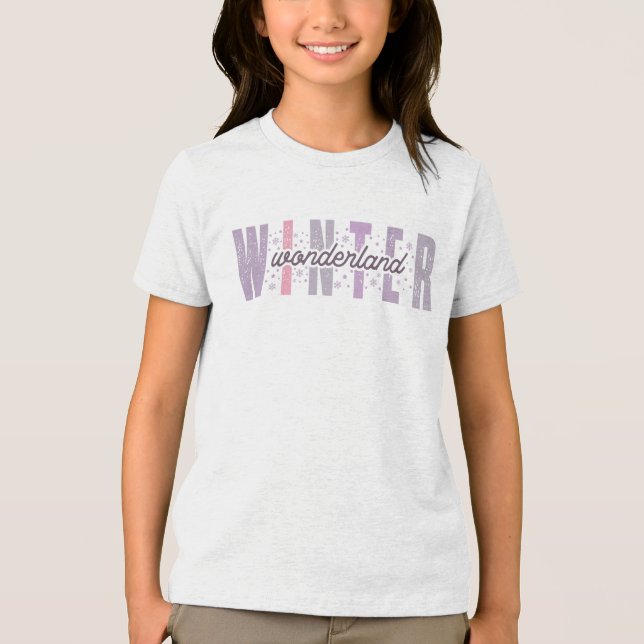 Winterwunderland - Festliche Typografie Kunst Tri-Blend Shirt (Vorderseite)