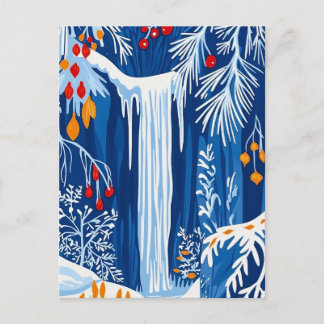 Winterwunderland, Frostfall, Weihnachtskunst Feiertagspostkarte