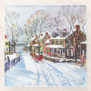 Winterwunderland Glasuntersetzer