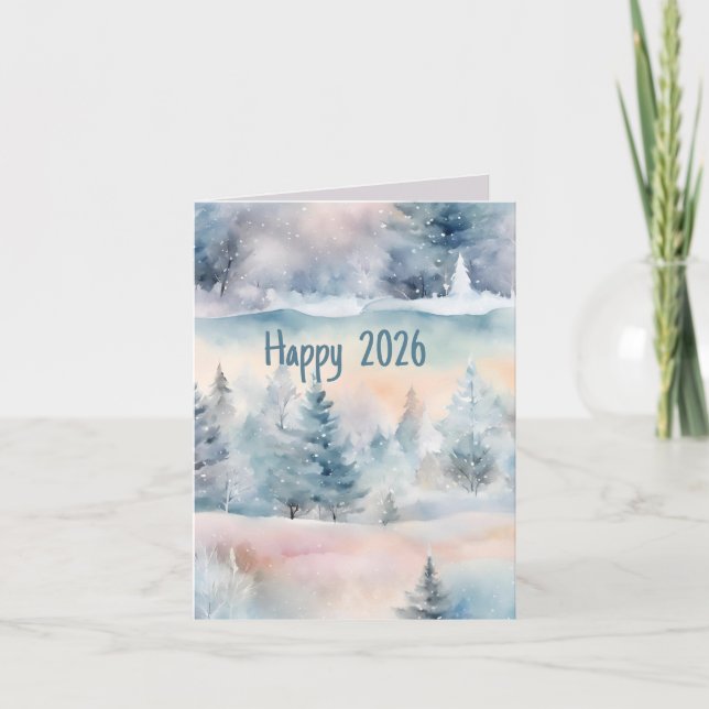 Winterwunderland - Glück 2025 Karte (Vorderseite)