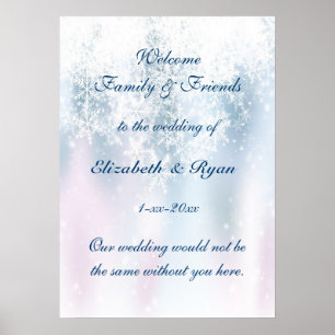 Winterwunderland, Hochzeit, Willkommenspender Poster