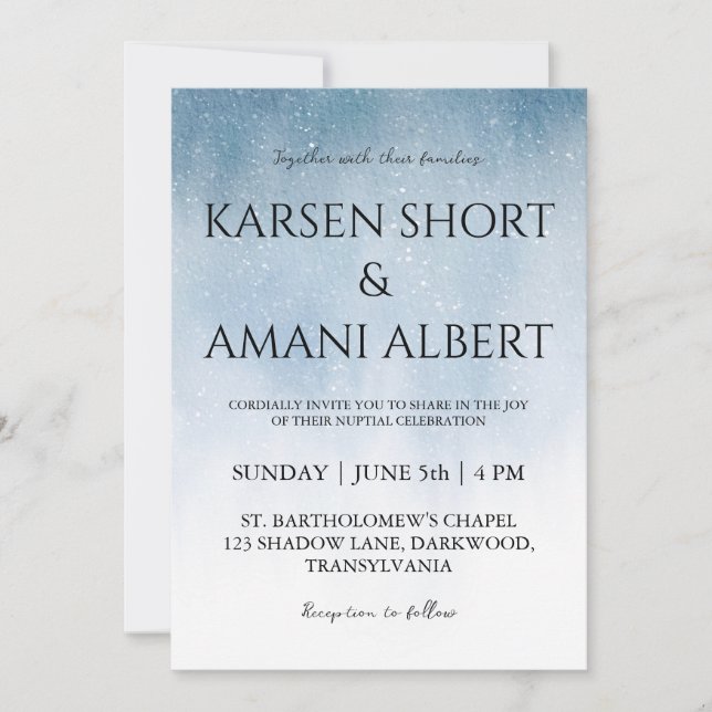 Winterwunderland Hochzeitseinladungen Einladung (Vorderseite)