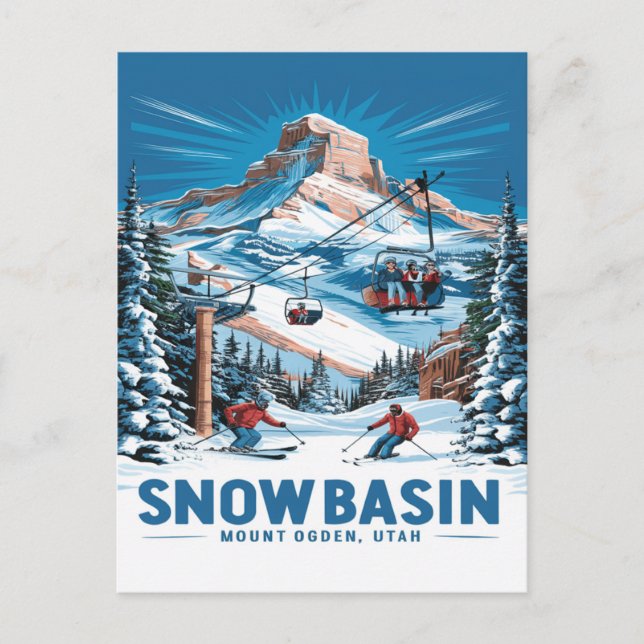 Winterwunderland im Schneebecken Postkarte (Vorderseite)