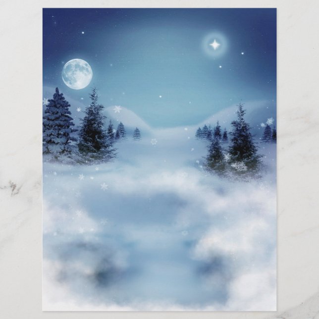 Winterwunderland in der Nacht (Vorderseite)