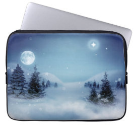 Winterwunderland in der Nacht Laptopschutzhülle