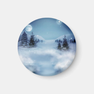 Winterwunderland in der Nacht Magnet