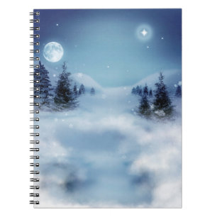 Winterwunderland in der Nacht Notizblock