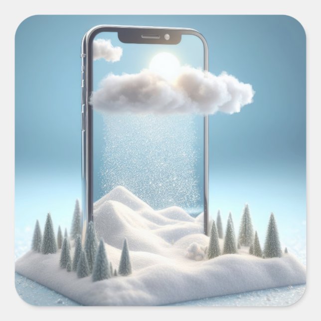 Winterwunderland in Ihrem Pocket Quadratischer Aufkleber (Vorderseite)