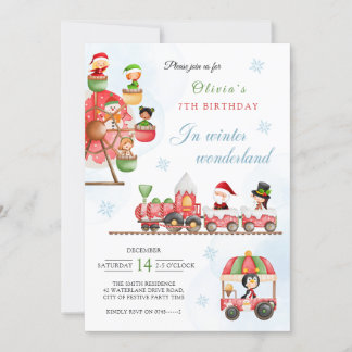 Winterwunderland Karneval Weihnachten Geburtstag Einladung