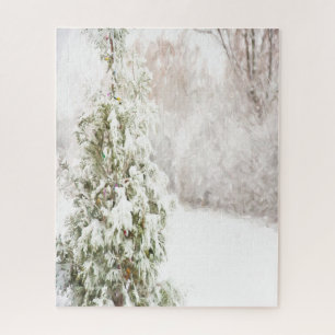Winterwunderland, Kiefernbaum, Schnee Puzzle