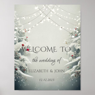 Winterwunderland, Lichterkette Schnee Hochzeit Poster