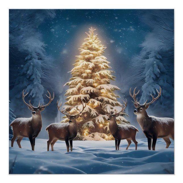 Winterwunderland mit festlichen Freunden 3DC Weihn Poster (Vorderseite)