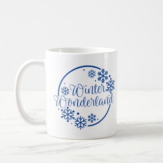 Winterwunderland mit Schneeflocken Kaffeetasse (Links)