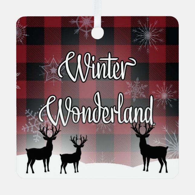 Winterwunderland Ornament Aus Metall (Vorderseite)