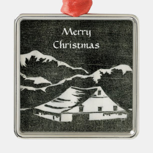 Winterwunderland-Ornament Silbernes Ornament