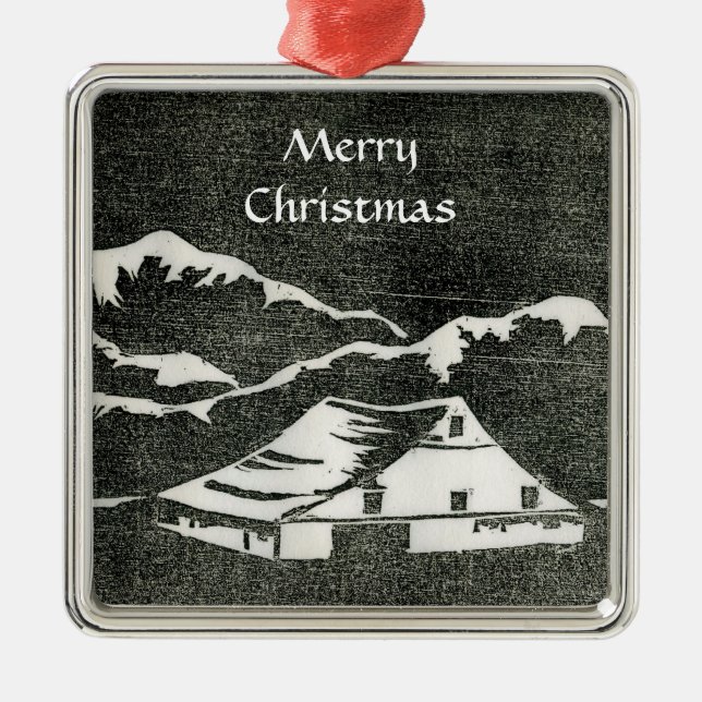 Winterwunderland-Ornament Silbernes Ornament (Vorne)